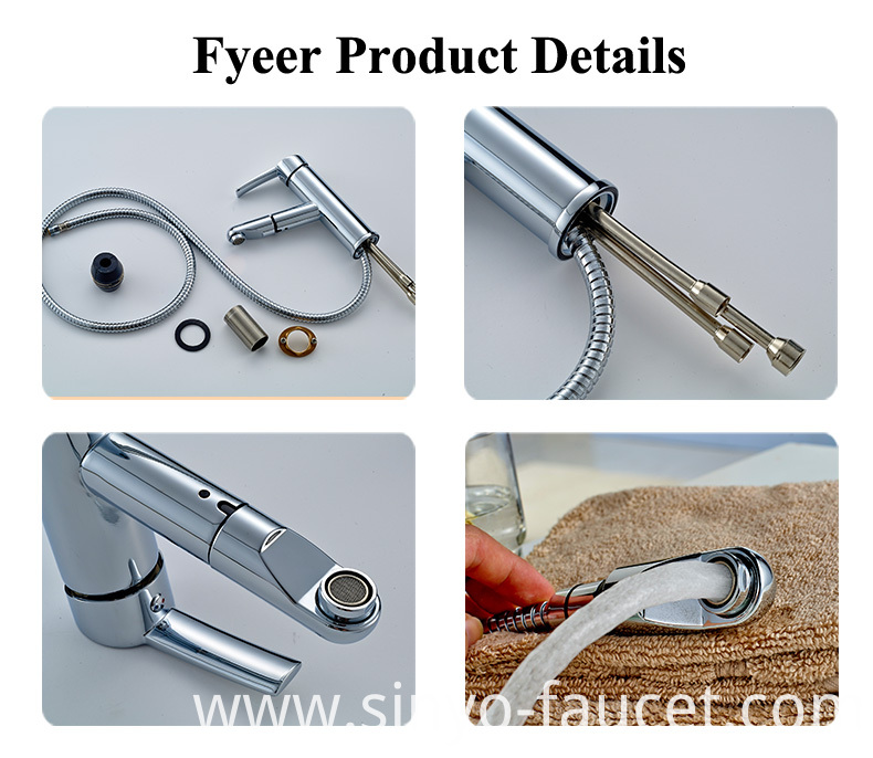 Pull out Brass Kitchen Sink Mixer Faucet (Q13003)